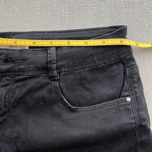 Black Denim Cut Off Jean Shorts - Picture 6 of 7